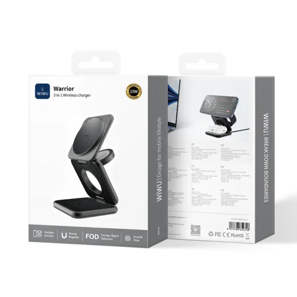 Беспроводное зарядное устройство WIWU Warrior 3 in 1